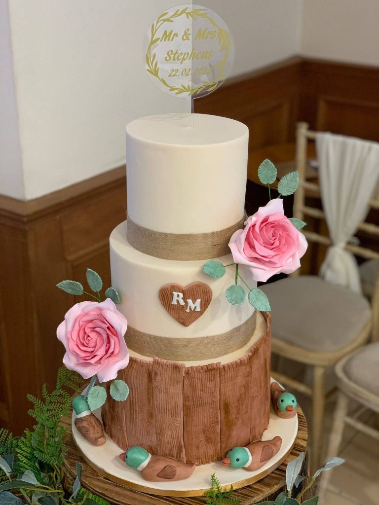 Rustic Log effect wedding cake
